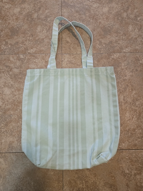 Vogue Mint & White Striped Tote - Picture 2 of 4